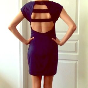 Navy Blue Dress with cut out back